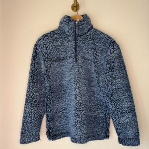 Boxercraft Blue Sherpa Quarter Zip Pullover Fleece Cozy Soft Jacket Women’s XS